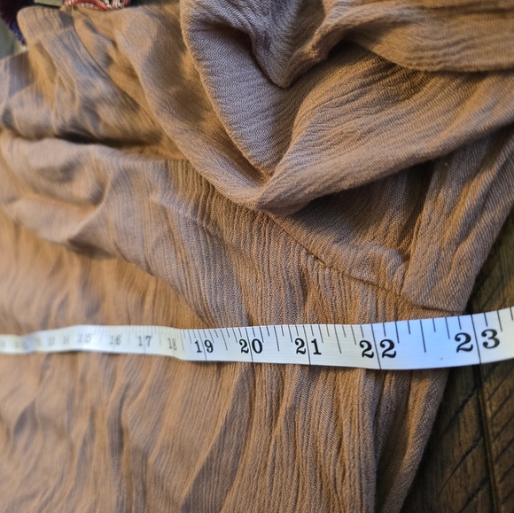 Baltic Born Boho Maxi Dress 3XL Tan Rust Tie Waist Long Sleeve Tiered Cottagecor - Picture 8 of 12